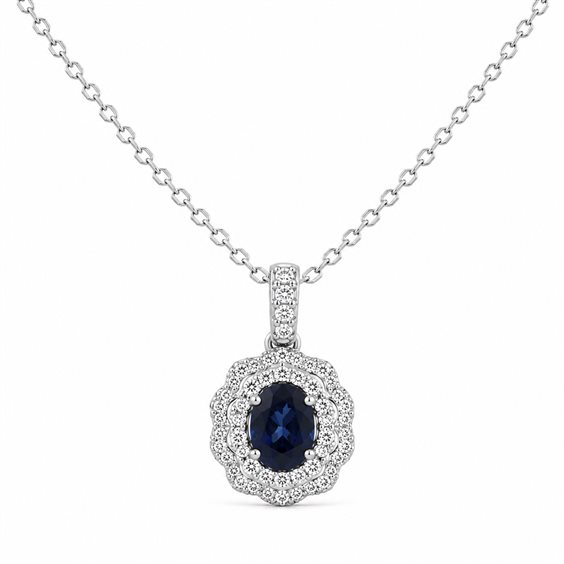 Collana Babila Milano Donna in Oro bianco Zaffiro 0.40 Ct 260755BBZ - 260755BBZ